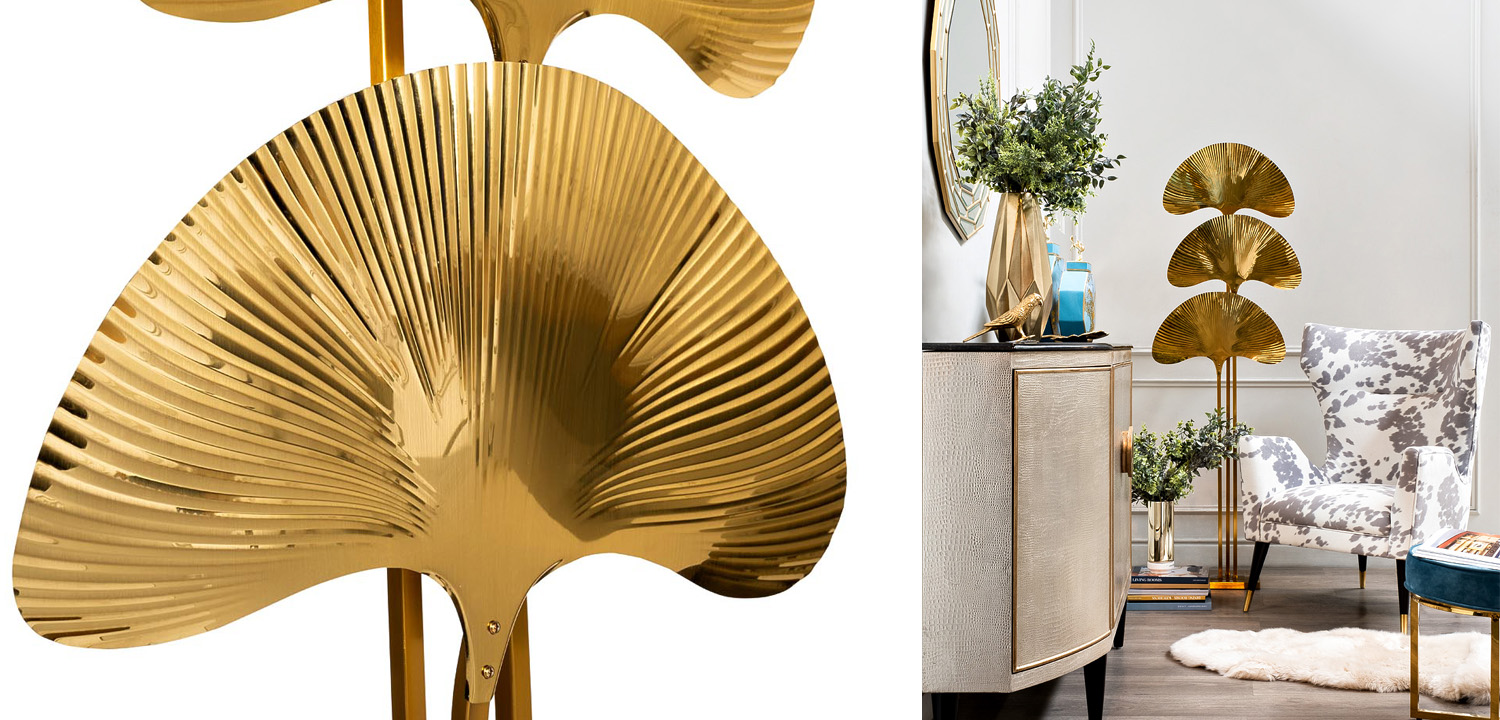 Торшер золотые листья пальмы Las Palmas - фото