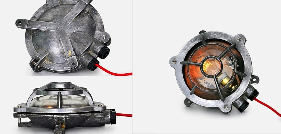 Настенная лампа Steampunk Cage Glass Edison Wall Lamp Round Настенная лампа Steampunk Cage Glass Edison Wall Lamp Round - Loft-Concept в Брянске