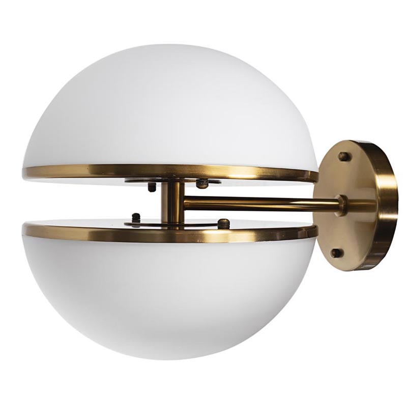 Бра Sphere Sconce Белое матовое стекло Латунь Бра Sphere Sconce Белое матовое стекло Латунь в Брянске | Loft Concept