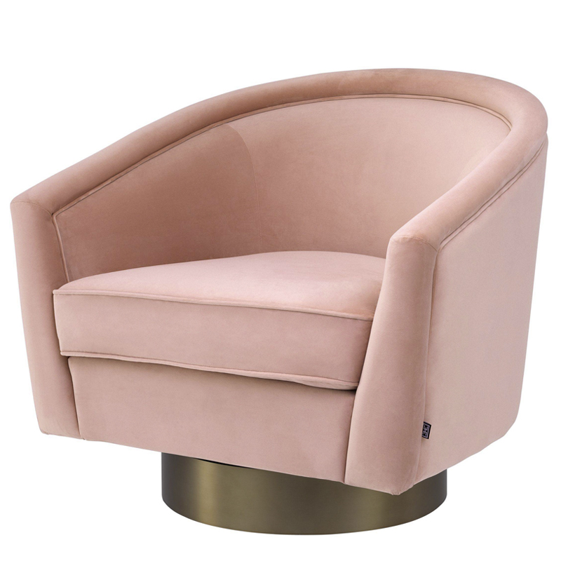 Кресло Eichholtz Swivel Chair Catene nude Розовый пастельный матовое золото Кресло Eichholtz Swivel Chair Catene nude Розовый пастельный матовое золото в Брянске | Loft Concept
