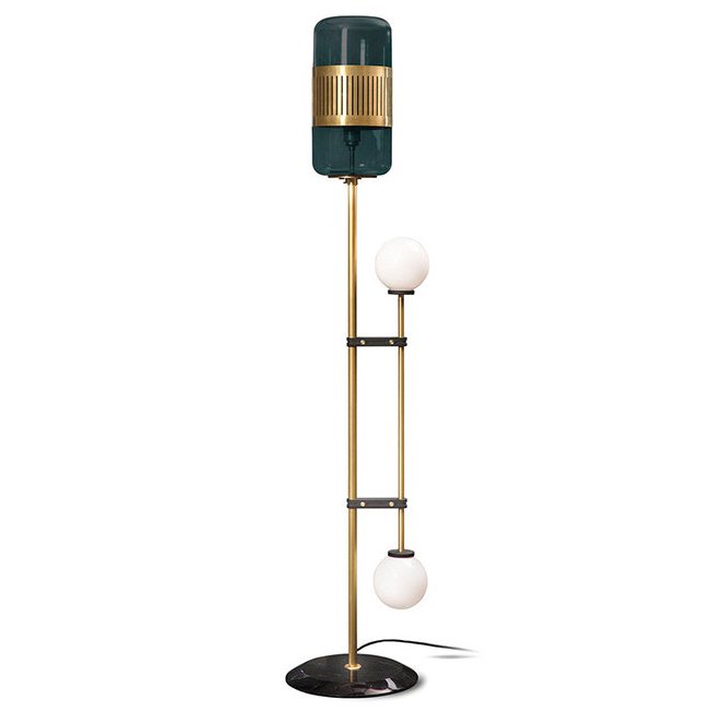 Торшер Lizak Floor Lamp Изумрудный Латунь Белый Торшер Lizak Floor Lamp Изумрудный Латунь Белый в Брянске | Loft Concept