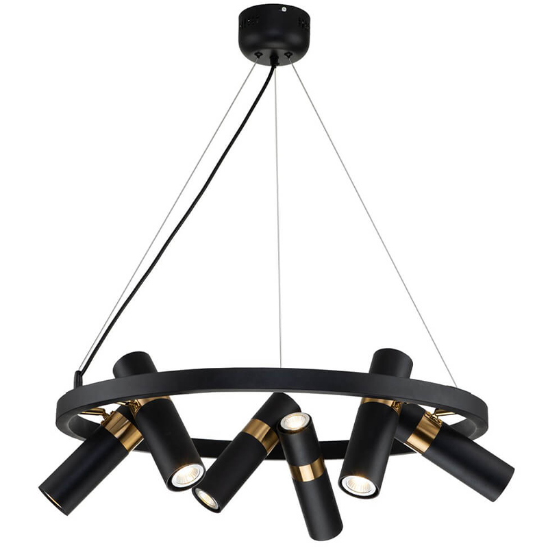 Люстра Rickon Chandelier Spot 12 Черный Золотой Люстра Rickon Chandelier Spot 12 Черный Золотой в Брянске | Loft Concept