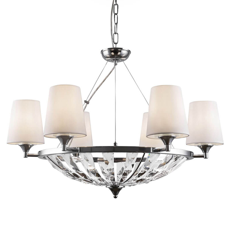 Люстра Odarnat Chandelier chrome Белый Хром Люстра Odarnat Chandelier chrome Белый Хром в Брянске | Loft Concept