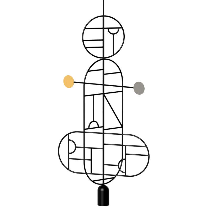 Подвесной Светильник Lines & Dots Home Adventures LDS12 Черный матовый Желтый в Брянске | Loft Concept 