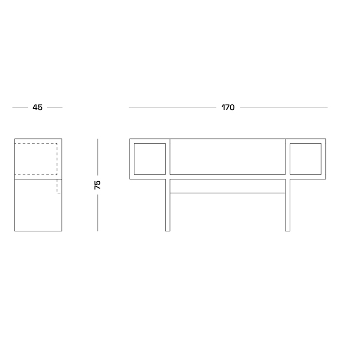 Дизайнерская скамейка Poltronova Canton Beech and Black Bench Дизайнерская скамейка Poltronova Canton Beech and Black Bench в Брянске