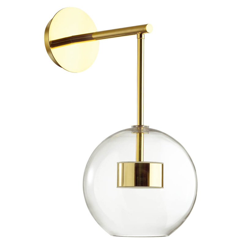 Бра Transparent Bubble Sconce gold Прозрачный Глянцевое золото Бра Transparent Bubble Sconce gold Прозрачный Глянцевое золото в Брянске | Loft Concept