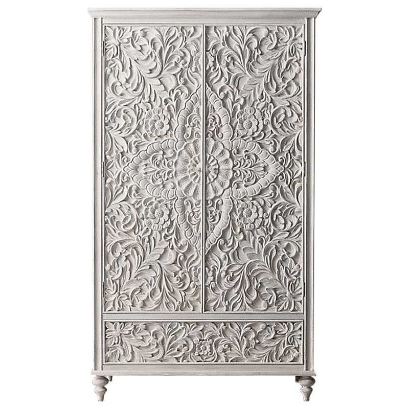 Шкаф Indian Antique White Furniture Cabinet белый Белый Шкаф Indian Antique White Furniture Cabinet белый Белый в Брянске | Loft Concept