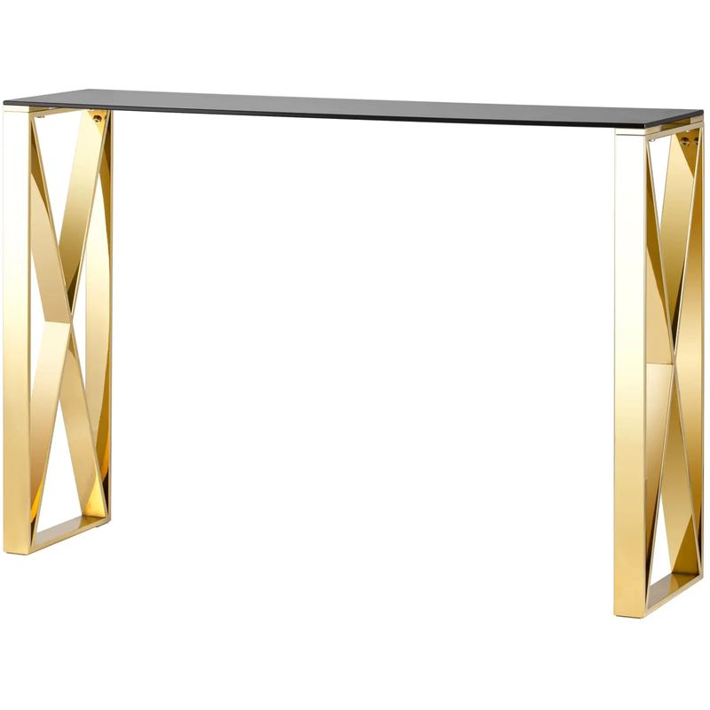 Консоль Lannes Collection Gold Золотой Стекло Смок Консоль Lannes Collection Gold Золотой Стекло Смок в Брянске | Loft Concept