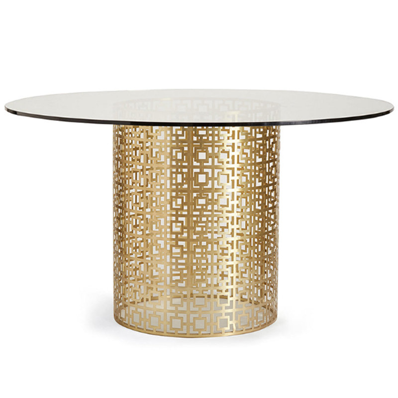 Обеденный стол Jonathan Adler Nixon Dining Table столешница Стекло Золотой Прозрачный Обеденный стол Jonathan Adler Nixon Dining Table столешница Стекло Золотой Прозрачный в Брянске | Loft Concept