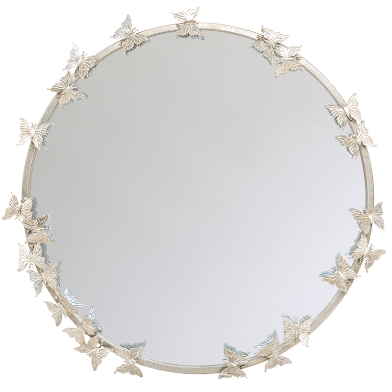 Зеркало Butterflies Circle Silver Mirror Зеркало Butterflies Circle Silver Mirror в Брянске | Loft Concept