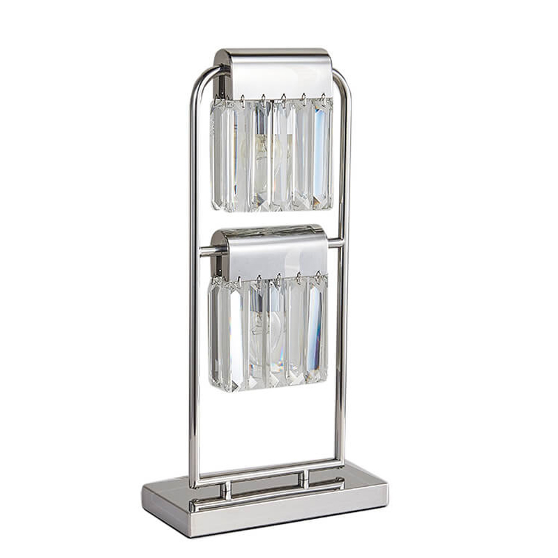 Настольная лампа Crystal Pendants chrome 2 Хром Прозрачное Стекло Настольная лампа Crystal Pendants chrome 2 Хром Прозрачное Стекло в Брянске | Loft Concept