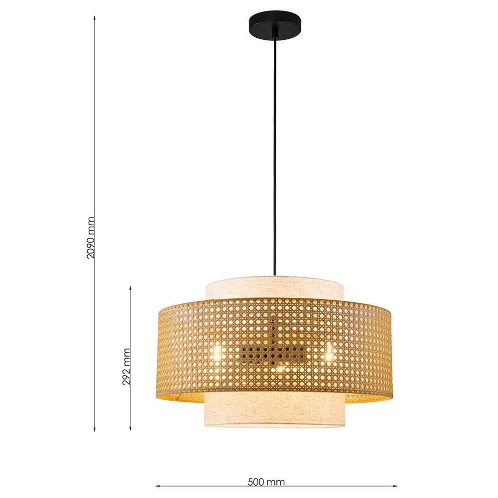 Подвесной светильник с декоративным поясом из плетеного бамбука Biuloggicu в Брянске