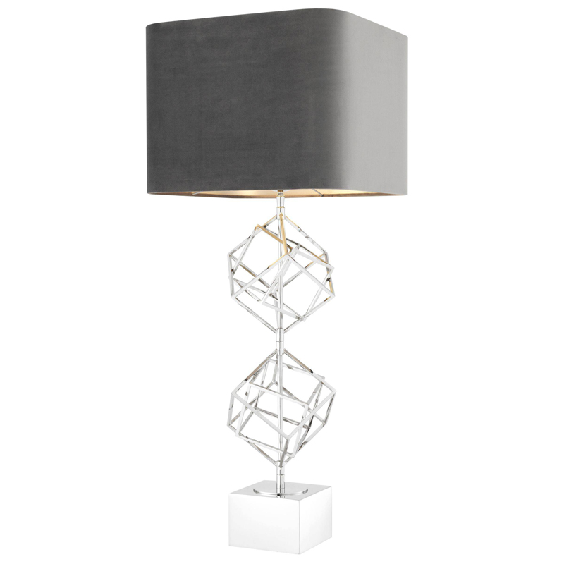 Настольная лампа Eichholtz Table Lamp Matrix Nickel Никель Серый Настольная лампа Eichholtz Table Lamp Matrix Nickel Никель Серый в Брянске | Loft Concept