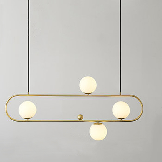 Люстра Horizontal Balls Balance Brass 4 Латунь Белый Люстра Horizontal Balls Balance Brass 4 Латунь Белый в Брянске | Loft Concept