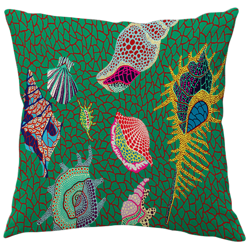 Декоративная подушка Yayoi Kusama Shell Green Зеленый Мульти Декоративная подушка Yayoi Kusama Shell Green Зеленый Мульти в Брянске | Loft Concept