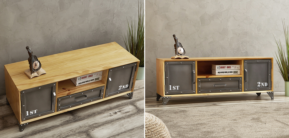 ТВ-тумба Loft Metal and Wood Double - Loft-Concept в Брянске