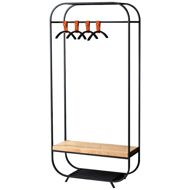 Рейл Franks Industrial Metal Rust Clothes Rail Black Черный Светлый дуб Рейл Franks Industrial Metal Rust Clothes Rail Black Черный Светлый дуб в Брянске | Loft Concept