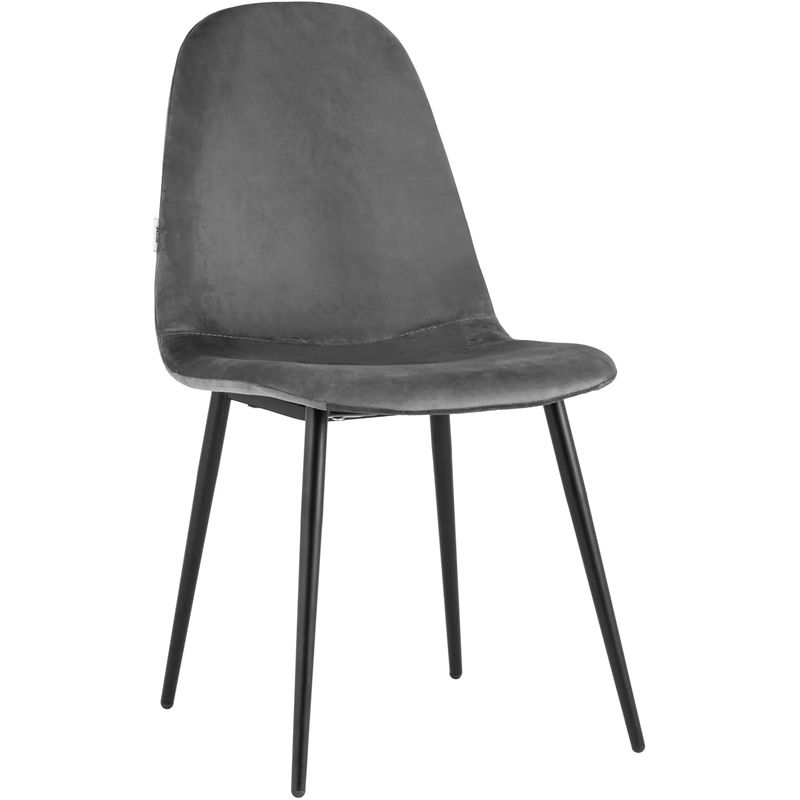Стул Archie Chair Черные ножки Темно-Серый Велюр Серый Черный Стул Archie Chair Черные ножки Темно-Серый Велюр Серый Черный в Брянске | Loft Concept