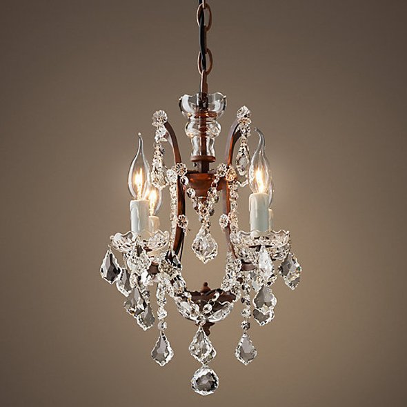 Люстра 19TH C. ROCOCO IRON & CLEAR CRYSTAL 4 Прозрачное Стекло Бурая ржавчина Люстра 19TH C. ROCOCO IRON & CLEAR CRYSTAL 4 Прозрачное Стекло Бурая ржавчина в Брянске | Loft Concept