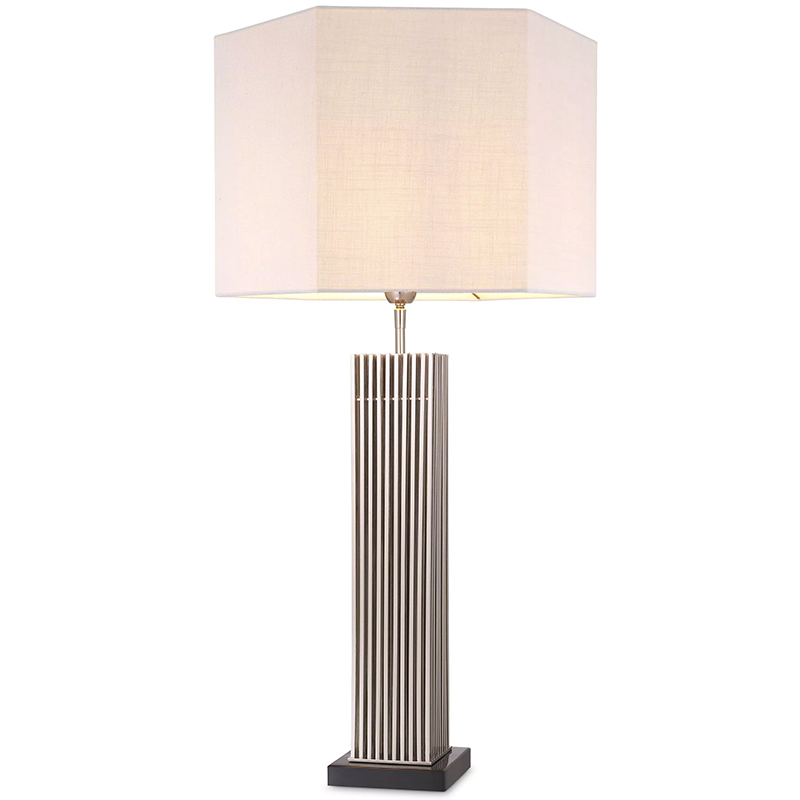 Настольная лампа Eichholtz Table Lamp Viggo Nickel Белый Никель Черный Мрамор Nero Настольная лампа Eichholtz Table Lamp Viggo Nickel Белый Никель Черный Мрамор Nero в Брянске | Loft Concept