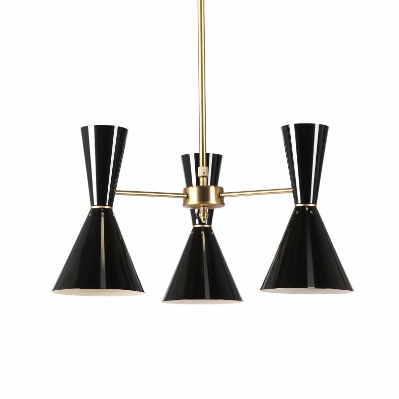 Люстра CAIRO Chandelier 3 Arm black Черный Латунь Люстра CAIRO Chandelier 3 Arm black Черный Латунь в Брянске | Loft Concept