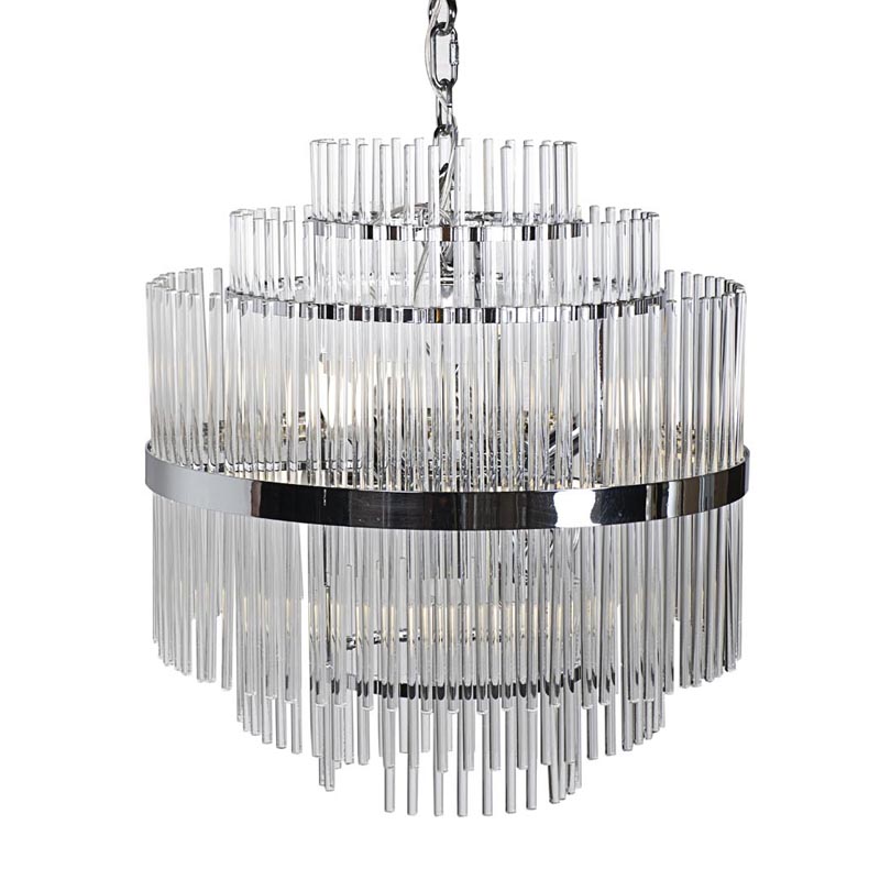 Люстра Hexagon Tube Light Multi-Tiered Chandelier Хром Люстра Hexagon Tube Light Multi-Tiered Chandelier Хром в Брянске | Loft Concept