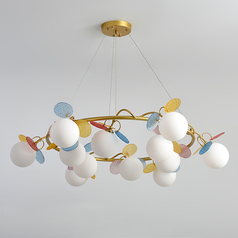 Люстра MATISSE Chandelier glass Золотой Белый Мульти Люстра MATISSE Chandelier glass Золотой Белый Мульти в Брянске | Loft Concept