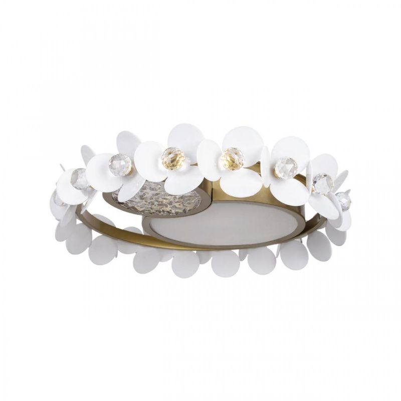 Потолочный светильник Белые Цветы White Flowers Ceiling lamp D 46 Белый Золотой Потолочный светильник Белые Цветы White Flowers Ceiling lamp D 46 Белый Золотой в Брянске | Loft Concept