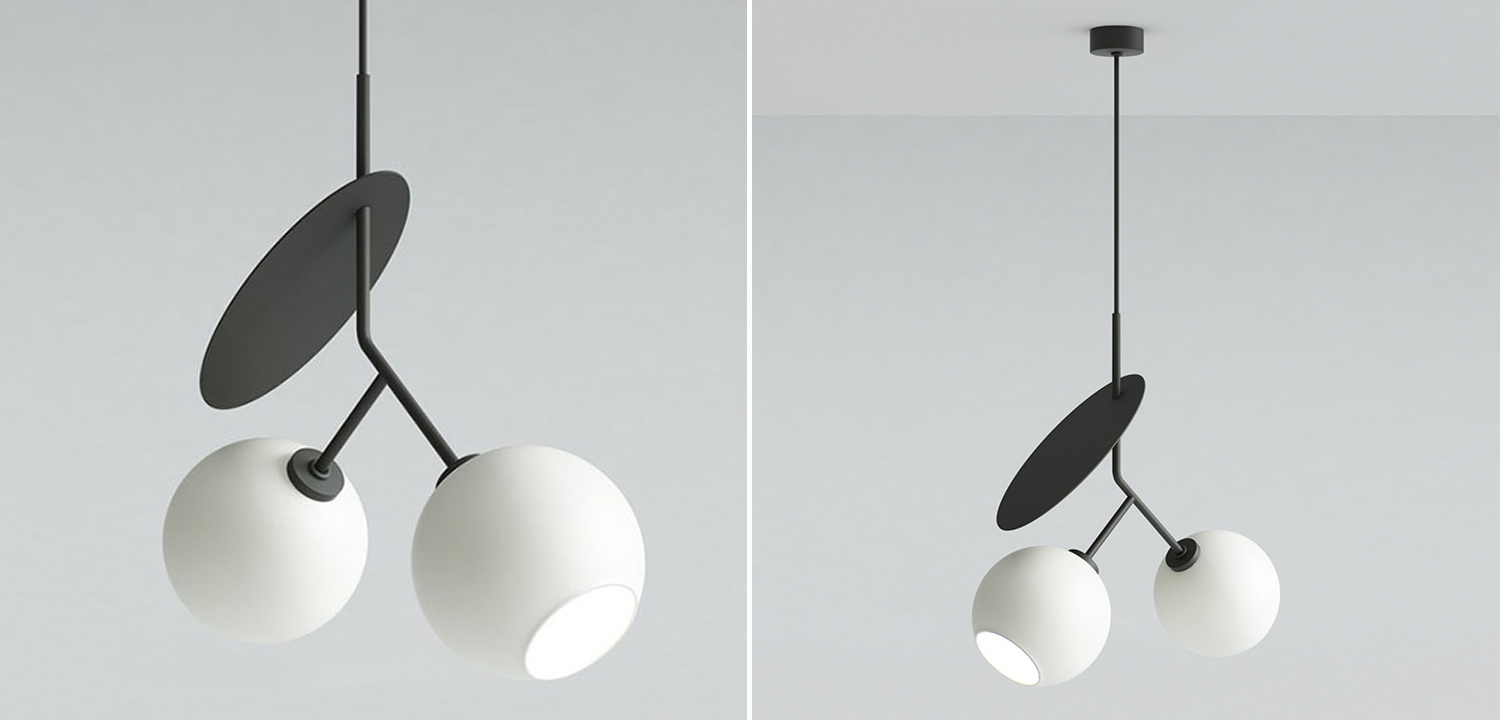 Подвесной светильник Cherry Pendant Double Black - фото