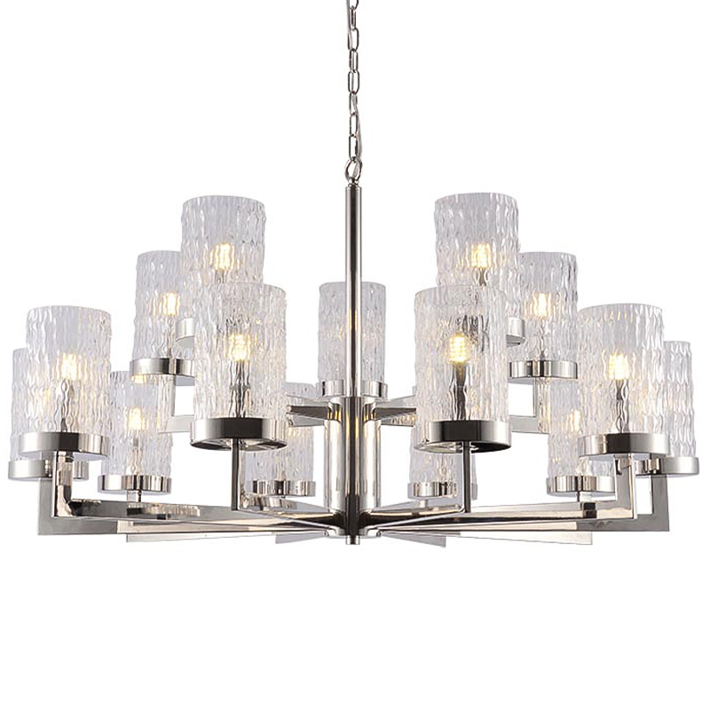Люстра Estebe Glass Nickel Chandelier 14 Прозрачный Никель Люстра Estebe Glass Nickel Chandelier 14 Прозрачный Никель в Брянске | Loft Concept