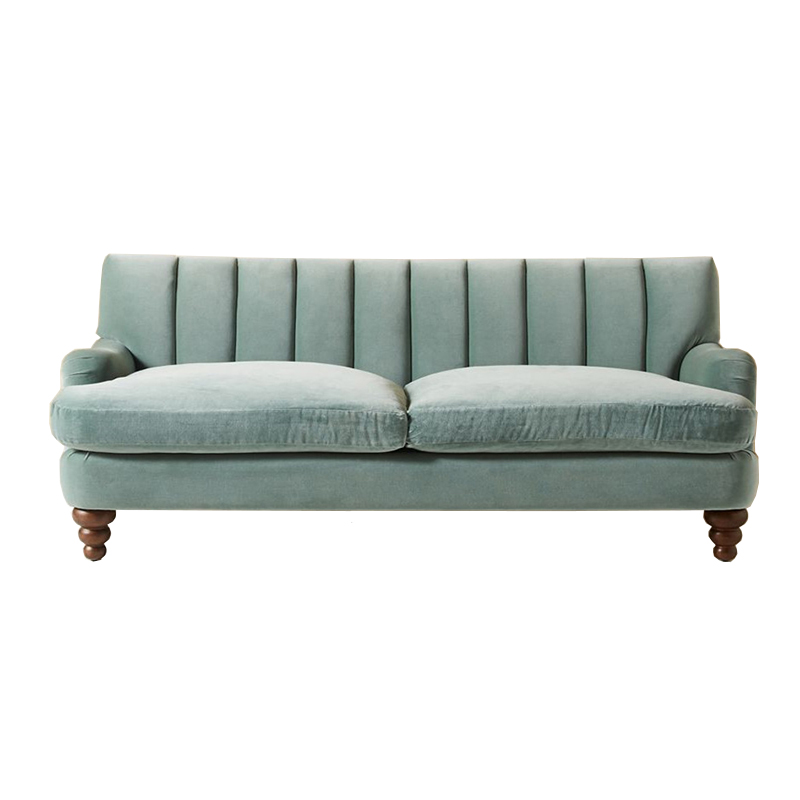 Диван Greville Sofa Голубой пастельный Коричневый Диван Greville Sofa Голубой пастельный Коричневый в Брянске | Loft Concept