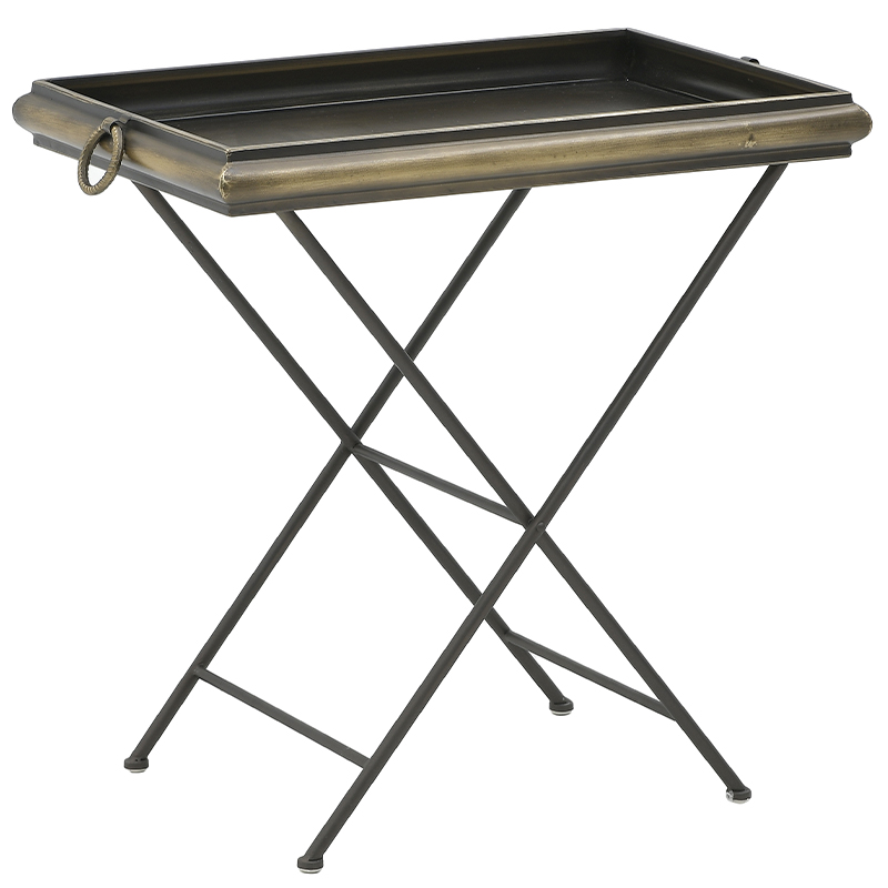 Приставной металлический стол Davie Side Table Винтажная латунь Черный Приставной металлический стол Davie Side Table Винтажная латунь Черный в Брянске | Loft Concept