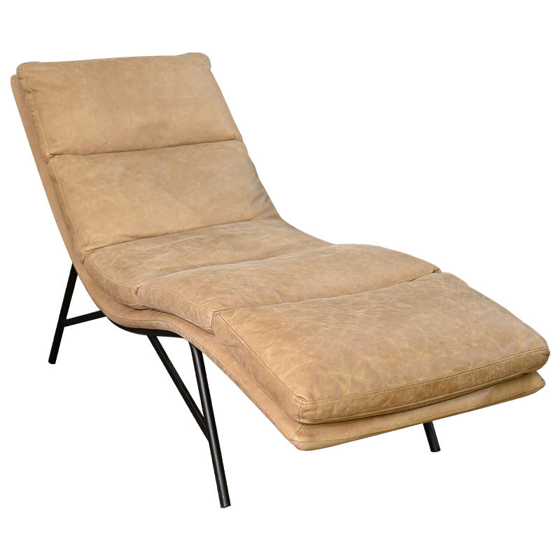 Кушетка Aimeric Leather Chaise Longue Бежевый Черный Кушетка Aimeric Leather Chaise Longue Бежевый Черный в Брянске | Loft Concept
