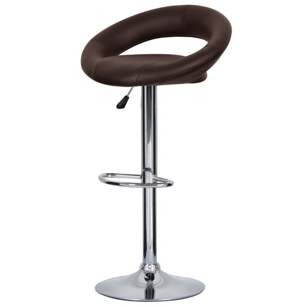 Барный стул Ring Dark Brown Хром Коричневый в Брянске | Loft Concept 