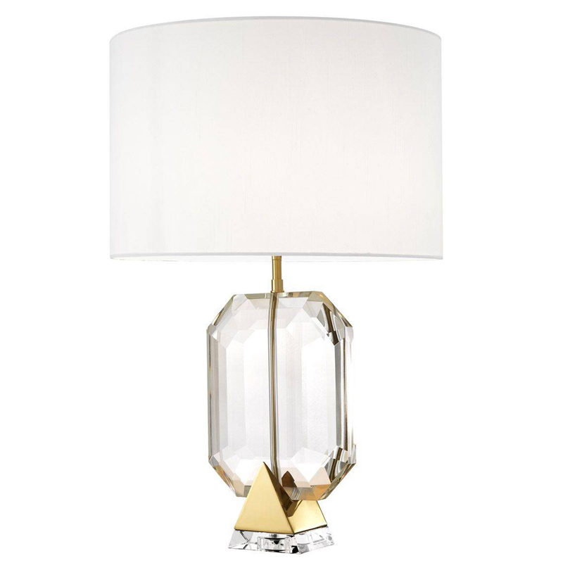 Настольная лампа Eichholtz Table Lamp Emerald Gold & white Белый Глянцевое золото Прозрачный Настольная лампа Eichholtz Table Lamp Emerald Gold & white Белый Глянцевое золото Прозрачный в Брянске | Loft Concept