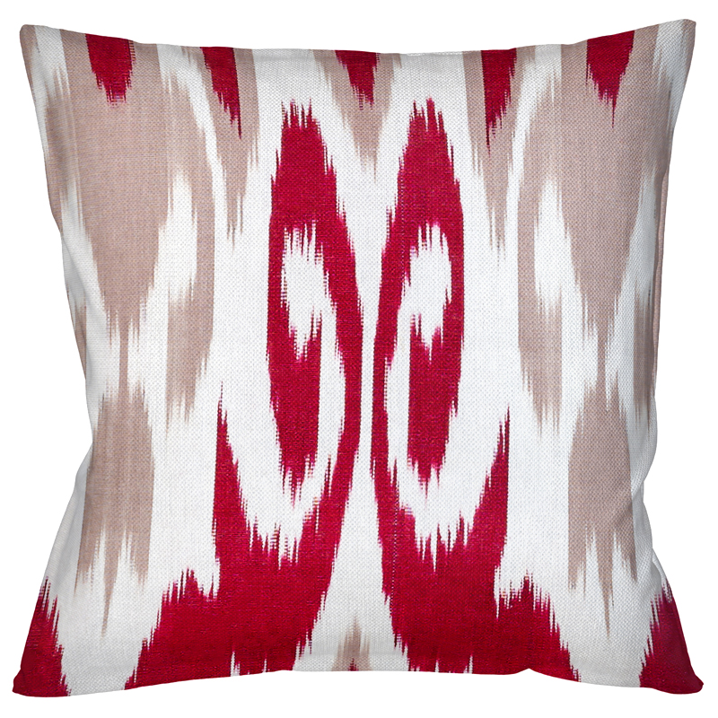 Декоративная подушка Ikat Pattern Красная Красный Белый Декоративная подушка Ikat Pattern Красная Красный Белый в Брянске | Loft Concept