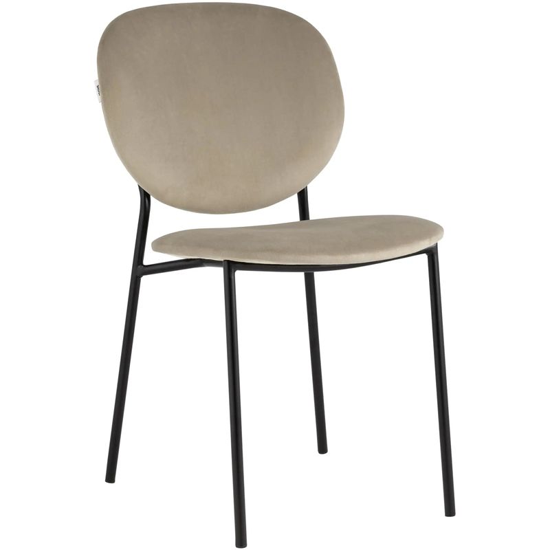 Стул Stanley Chair Бежевый Велюр Бежевый Черный Стул Stanley Chair Бежевый Велюр Бежевый Черный в Брянске | Loft Concept