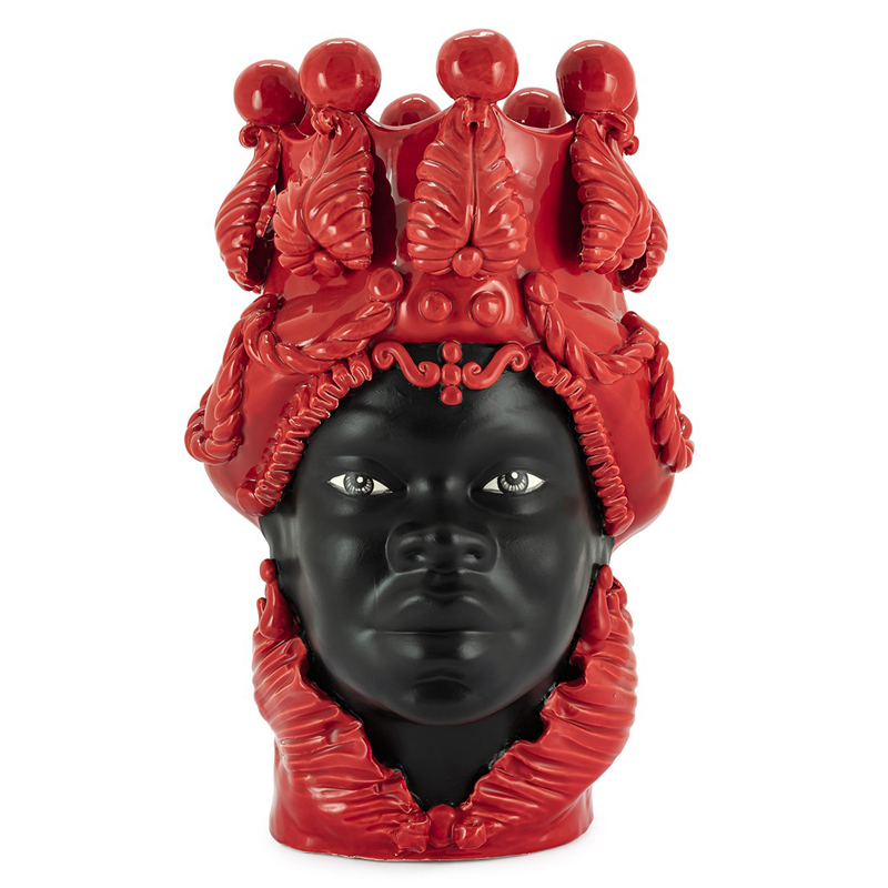 Ваза VASE MORO BIG LADY SIMPLY MAT Черный Красный Ваза VASE MORO BIG LADY SIMPLY MAT Черный Красный в Брянске | Loft Concept