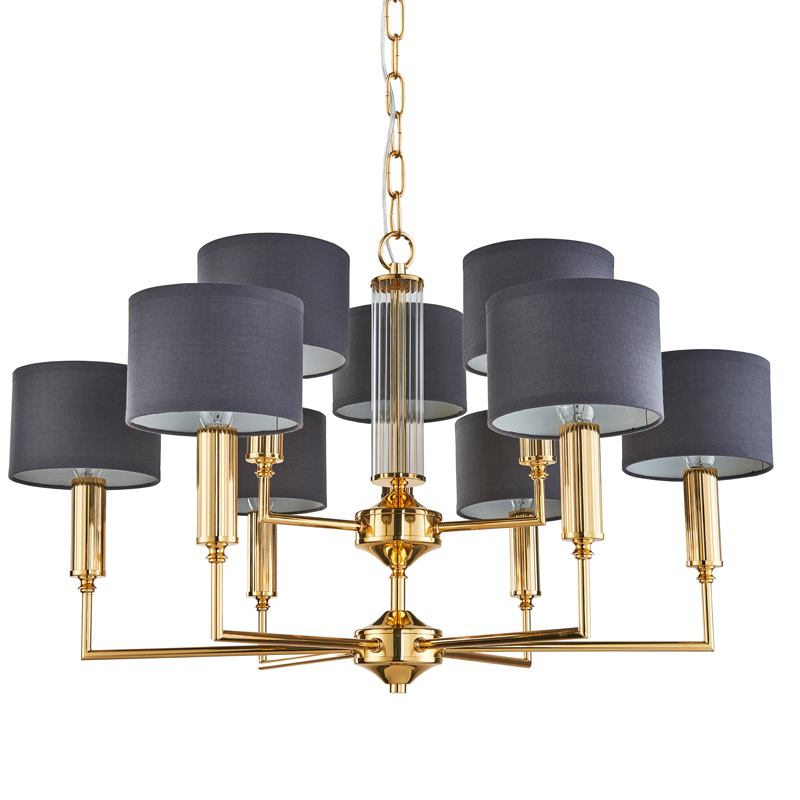 Люстра Laurent Chandelier grey 71 Глянцевое золото Серый Прозрачный Люстра Laurent Chandelier grey 71 Глянцевое золото Серый Прозрачный в Брянске | Loft Concept