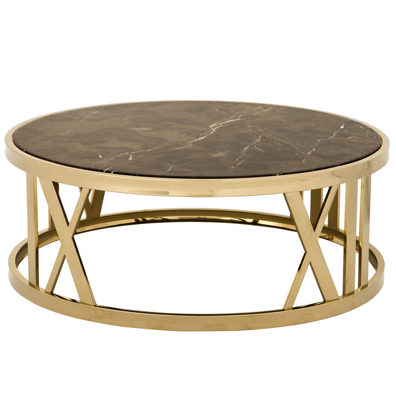 Кофейный стол Eichholtz Coffee Table Baccarat Глянцевое золото Коричневый Кофейный стол Eichholtz Coffee Table Baccarat Глянцевое золото Коричневый в Брянске | Loft Concept