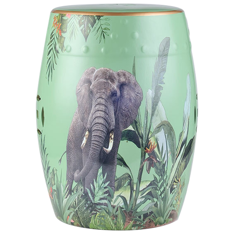 Керамический табурет Elephant Tropical Animal Ceramic Stool Green Прозрачный зеленый Серый Зеленый в Брянске | Loft Concept 