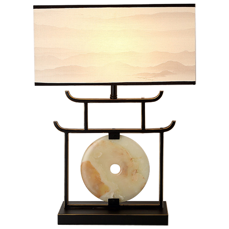 Настольная лампа с абажуром Chinese Style Modern Table Lamp Черный Бежевый Золотой Настольная лампа с абажуром Chinese Style Modern Table Lamp Черный Бежевый Золотой в Брянске | Loft Concept