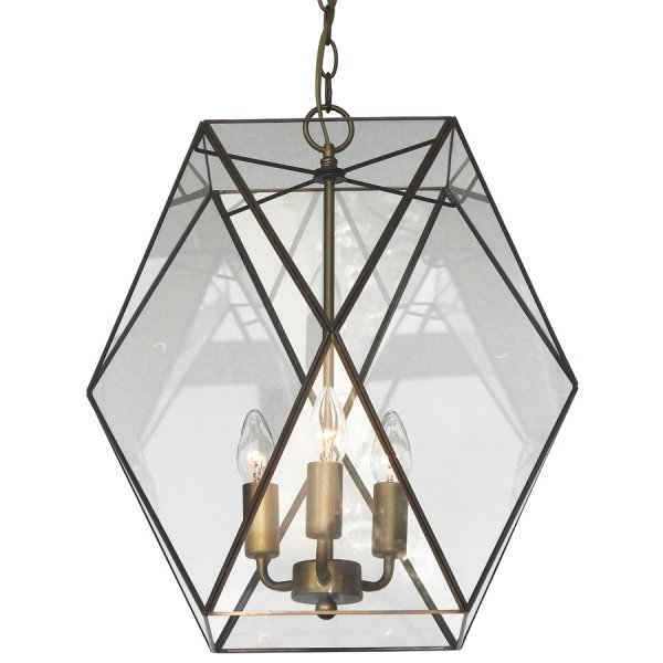 Подвесной светильник Rombius Pendant large III clear glass Латунь Античная полированная Подвесной светильник Rombius Pendant large III clear glass Латунь Античная полированная в Брянске | Loft Concept