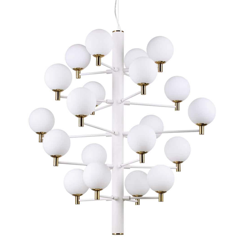 Люстра Italian Globe Abstraction Light White 20 Белый Золотой в Брянске | Loft Concept 