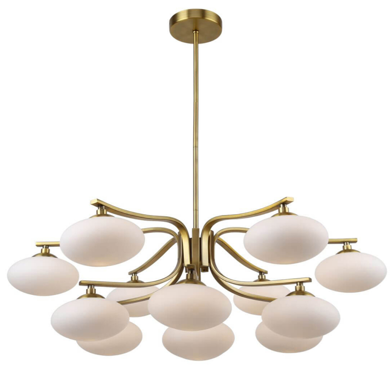 Oval Balls Mushrooms Chandelier 13 Brass Латунь Прозрачный белый Oval Balls Mushrooms Chandelier 13 Brass Латунь Прозрачный белый в Брянске | Loft Concept