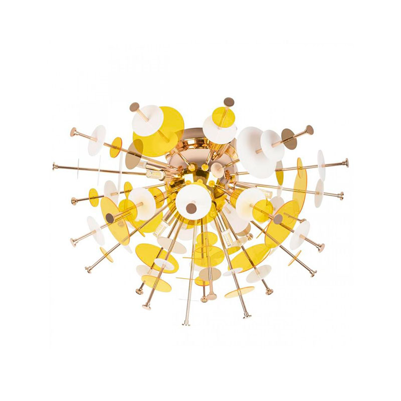 Потолочный светильник Dandelion Yellow диаметр 60 Золотой Белый Желтый Потолочный светильник Dandelion Yellow диаметр 60 Золотой Белый Желтый в Брянске | Loft Concept