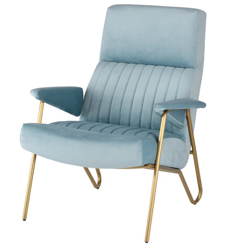 Кресло Solonar light blue Голубой Золотой Кресло Solonar light blue Голубой Золотой в Брянске | Loft Concept