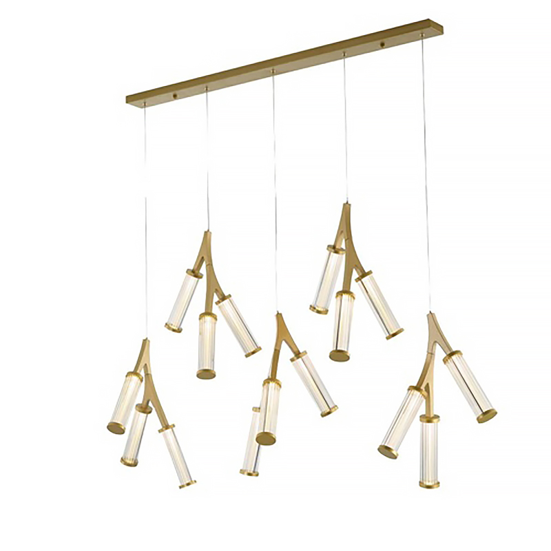 Люстра Cylinder Branches Chandelier Gold 15 Золотой Прозрачный Люстра Cylinder Branches Chandelier Gold 15 Золотой Прозрачный в Брянске | Loft Concept