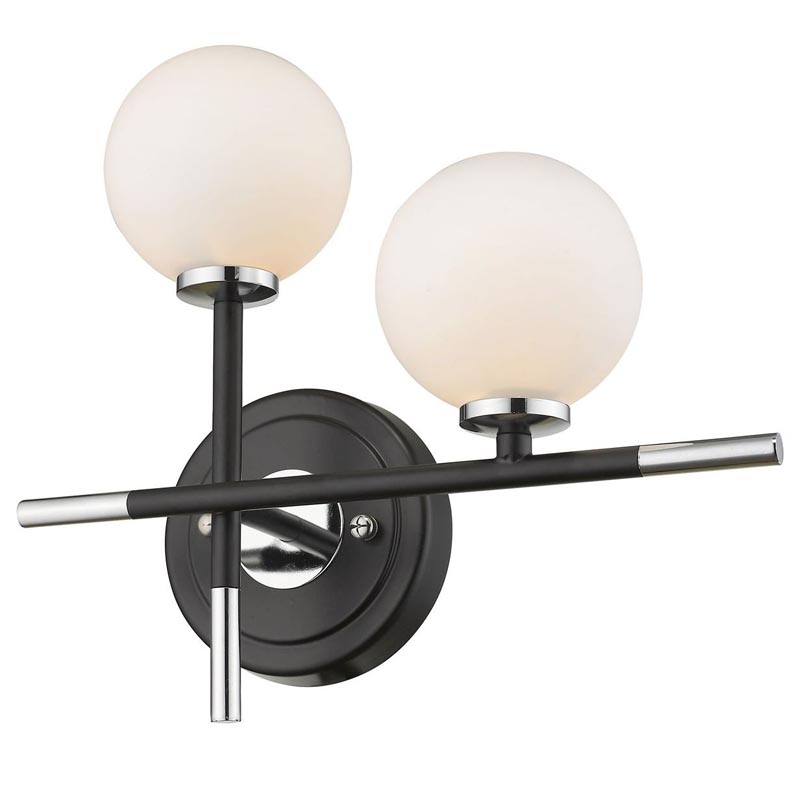 Бра Galant Sconce silver right Серебряный Черный Белое матовое стекло в Брянске | Loft Concept 