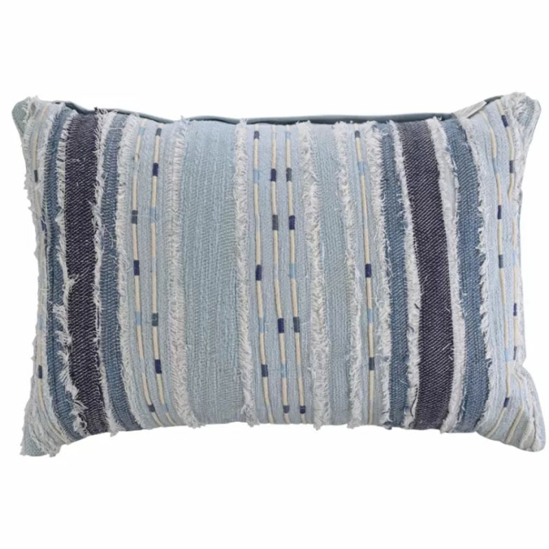 Подушка Blue Ikat stripes Синий Голубой Подушка Blue Ikat stripes Синий Голубой в Брянске | Loft Concept